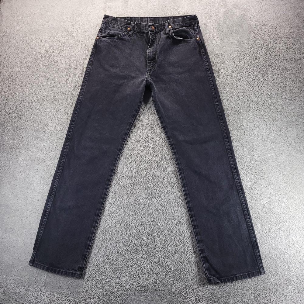 Wrangler Jeans Mens 34x34 Black 13MWZ Regular Straight Dark Wash Rodeo Western